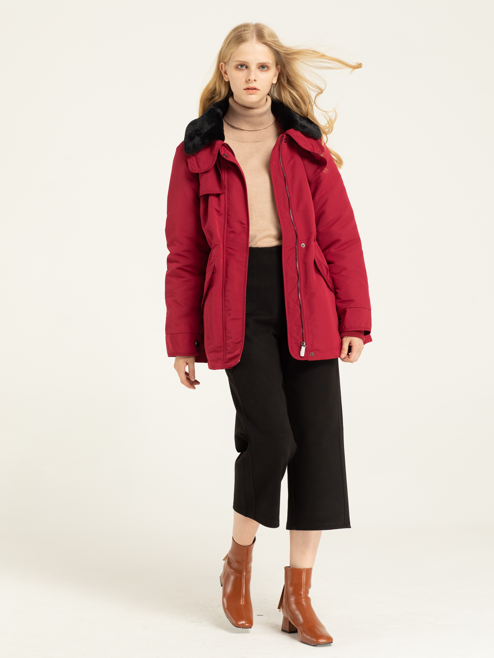 Ladies Polyester Down Parka 5 degrees and Below Wintertime